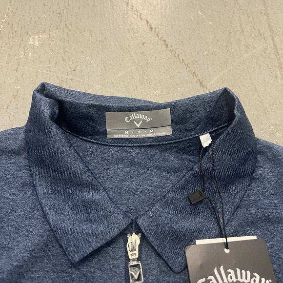 Callaway Women's Medium Navy Opti-Dri 1/4 Zip Golf Short Sleeve‎ Polo Shirt - Picture 3 of 4